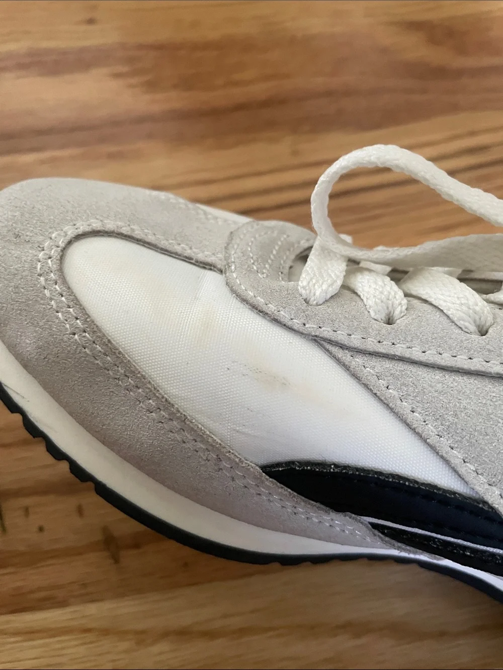 Reebok White, Light Gray and Black Retro Running Sneakers